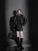 Chaqueta de Cuero Negra para Mujer, Estilo Corto, Nuevo Modelo Primavera y Otoño 2026, Cuello de Béisbolholgado, Cierre de Cremallera, Adelgazante, Elegante, Ropa Exterior Dulce y Fresca