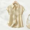 Camisa de Moda Estilo Coreano para Mulheres 2026 Verão Nova Algodão e Linho Solta Tamanho Grande Justa Manga Curta Simples Tendência Camisa para Mulheres