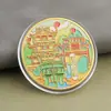 Monedas conmemorativas de ciudades, recuerdos turísticos, monedas coloridas en relieve con paisajes arquitectónicos de Beijing, Shanghái y Nanjing, monedas conmemorativas coleccionables