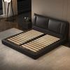 Cama minimalista italiana de cuero de 1,8 m, cama doble para dormitorio principal de 1,5 m, bordes de red estilo caramelo rojo, cama artística de cuero suave