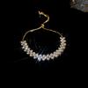 Pulsera Geométrica Abierta Incrustada con Diamantes, Lujo Ligero, Gama Alta, Pulsera de Moda Personalizada, Elegante, Simple y Versátil para Mujer