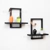 Estante de Pared Cuadrado de Madera para Almacenamiento de Objetos Decorativos para Sala de Estar, Estante Decorativo con Partición Colgante