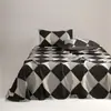 Lençol de Cama Espesso Classe A 100% Algodão Escovado de Inverno, Estilo Nórdico Lençol de Cama de Solteiro e Casal, 100% Algodão Puro, Espessado, Delicado e Amigo da Pele