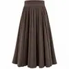 Mini Falda plisada de cintura alta en línea A para mujer Amazon Otoño Invierno Vestido de Dobladillo Ancho Estilo Académico Falda Adelgazante