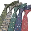 Gravata Masculina Marrom Verde Vermelha Jacquard Retrô 7cm Gravata de Laço Manual com Padrão Fio Tingido Jacquard Gravata Pronta para Venda