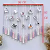 Tapiz de cuerda de algodón tejido para colgar en la pared decoración de pared para el hogar tela para el hogar dormitorio decoración colgante de mesita de noche B&B decoración de pared estilo juvenil