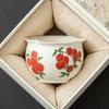 Juego de Té Kung Fu Blanco Mineral Roca de Fábrica Cerámica de Alta Gama para Beber Té Pequeña Taza de Té Apilada Taza Maestra Cereza Tallada Taza de Té Taza de Té