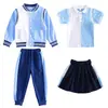 Uniformes de Jardim de Infância, Uniformes de Beisebol Primavera e Outono, Conjuntos Esportivos de Três Peças para Professores, Uniformes de Escola Primária, Uniformes de Sala de Aula Britânicos para Crianças