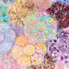 Conjunto de Caixa de Flores de Ameixa Pérola Artificial Semicírculo Ab Colorido Patch para Unha de Base Plana Cor Mista Acessórios de Joia Capa de Celular DIY