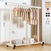 Perchero de pie para dormitorio, uso doméstico, perchero de doble barra engrosada, perchero simple, estante de almacenamiento de ropa