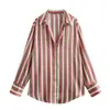 Camisa de Otoño para Mujer Estilo Europeo y Americano 2025, Manga Larga, 15 Colores, Textura de Satén de Seda 9895
