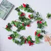 Cipó de Rosa Simulada, Rattan Artificial de Flores, Cobertura de Tubo de Ar Condicionado, Decoração de Teto para Sala de Estar, Cipó de Plástico Enrolado em Plantas
