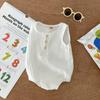 Mameluco de Verano sin Mangas para Bebés Niños y Niñas 2026, Traje de Gateo de una Pieza Delgado con Cuello Abierto, Clase A de Verano