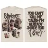 Camiseta con temática de la era temprana de Slipknot (Arte de Miembro de la Banda + Número Icónico "870621345" + Dios)