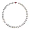 Colar de Pérolas Shijia Vermelho Bordô Fivela de Diamante Forte Leve Feminino Luxo Leve Elegante Ciber Vermelho Azul Fivela de Diamante Pérola