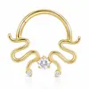 Anillo nasal cerrado sin costuras de aleación de titanio G23 con incrustaciones de circonita Zhenping, aro para tabique nasal y hueso de la oreja, joyería nasal finamente tallada F136