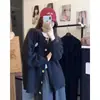 Nuevo suéter simple de punto oversized para mujer de otoño e invierno con encaje bonito, versátil y fácil de llevar, dulce cárdigan de punto para mujer
