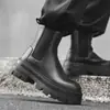 Botines Chelsea para Hombre Estilo Nuevo Juego de Pie Hombres Suela Gruesa Botas de Humo Moda Estilo Coreano Botas Martin 28291-J