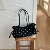 2026 Nuevo Modelo Bolso de Mano de Lino con Lunares de Gama Alta y Nicho Versátil para Viajes Cotidianos Gran Capacidad Precio Único Bolso de Hombro