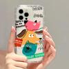 Funda de Animal de Dibujos Animados para iPhone 17 Pro Max Apple 14 Protección de Lente 16/13 Cobertura Completa 15 Mano de Obra