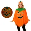 Disfraces de cosplay para fiesta de Halloween para adultos y niños, capa de calabaza, chal de calabaza, sombrero de calabaza, diadema