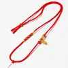 Colgante de Cuerda Trenzada de Jade Hecho a Mano Colgante de Buda Cuerda Collar de Ámbar Cuerda Colgante de Oro Cuerda Roja Benmingnian