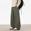 Pantalones deportivos de chándal negros a rayas de peso pesado para hombre, nuevo modelo 2026, corte holgado, caída suave, versátiles pantalones largos casuales de pierna ancha