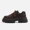Sapatos Pequenos de Couro Estilo Japonês Feminino 2025 Primavera Novo Estilo Britânico Sola Grossa Aumentada Mocassins Retro Uniforme JK Casual Sapato de Camada Única