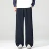 Pantalones casuales de pierna ancha de algodón puro de peso pesado para hombre, estilo americano de alta calle, plisados, lavado vintage, pierna recta, corte holgado, pantalones de trabajo, 2026