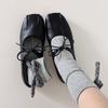 Zapatos Mary Jane Retro con Pliegues, Punta Redonda y una Correa, Zapatos Planos Ballet Femeninos y Versátiles, Zapatos de Boca Baja con Suela Suave
