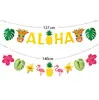 Festa Havaiana Tropical Europeia e Americana Beira-Mar Decoração de Aniversário Bandeira Aloha Pássaro de Fogo Folha Pingente de Decoração