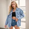 Chaqueta de Mezclilla Transfronteriza 2026 para Mujer, Estilo High Street Americano de Primavera y Otoño, Chaqueta de Invierno de Longitud Media, Holgada y Versátil