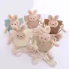 Bolso de paja Yipan para niños para niñas, lindo bolso cruzado para niñas pequeñas, bolso de hombro de conejo de moda de princesa para bebé