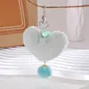Bolso de peluche con forma de corazón de melocotón para teléfono móvil, llavero colgante, accesorio para otoño e invierno