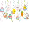 Nuevo Banner de Decoración de Pascua Set de Decoración para Fiesta Festiva Guirnalda de Conejito y Huevo de Pascua Espiral