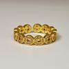 Anillo de Moneda de Cobre Hueco para Mujer, Estilo Vintage, Lujo Ligero, Diseño de Nicho Exquisito, Anillo Abierto, Estilo Ins, Anillo Versátil para el Dedo Índice