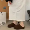 Mocasines casuales estilo coreano 2026, estilo perezoso, pantuflas sin talón de gamuza de suela gruesa para otoño e invierno, Birkenstock