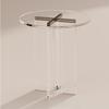 Mesa auxiliar transparente de lujo ligero para el hogar, minimalista, estilo crema, sofá, mesa auxiliar pequeña, sala de estar sencilla, madera maciza, esquina de mirador, mesa de centro