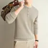 Sudadera básica de cuello redondo para hombre, jersey, camiseta de manga larga para primavera y otoño, ropa casual para hombre