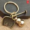 Chaveiro de Latão Cobre Puro Pingente Feito à Mão Pá Cabacinha Joias Criativas Personalizado Chaveiro Pingente Chave de Carro Presente
