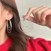 Pendientes Redondos Geométricos de Metal de Tres Capas, Moda para el Trabajo, Pendientes de Aro Lisos Sencillos, Pendientes Elegantes y de Alta Gama Personalizados