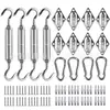 Accesorios para vela de sombreado triangular cuadrangular red de sombreado hebilla de diamante de acero inoxidable gancho de resorte hebilla de puerta kit de cuerda de alambre