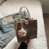Bolsa de Linho para Mulheres de Celebridade da Internet 2026 Nova Moda Primavera Bolsa para Passeio Almoço Bolsa de Ombro Portátil