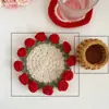 Posavasos de Ramo de Rosas Hecho a Mano Terminado Crochet de Lana Cambio de Taza Ramo de Mano Regalo Creativo Posavasos de Flor Tejida