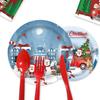 Año Nuevo Navidad Muñeco de Nieve Plato de Papel Hielo y Nieve Fiesta de Navidad Papá Noel Desechable Vaso de Papel de Seda Plato de Papel Bandera
