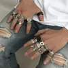 Anéis Europeus e Americanos de Venda Quente Transfronteiriça Conjunto de Anéis Crânio Escuro Aranha Anel Retrô Joias Estilo Punk Acessórios de Joias Novo