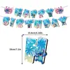 Bandera Globo de Stitch Azul Lilo y Stitch Inserto para Pastel Colgante Espiral Tarjeta Set de Decoración para Fiesta de Cumpleaños