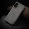 Funda de Teléfono con Insertos para Tarjetas de Piel Sintética, Tacto Suave, para Apple 17Promax, Media Cubierta 16 Moderna 15 Anticaída 14 Piel 13