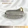 Cinturón de cuero de gamuza para mujer con hebilla de oro antiguo y diseño de onda irregular, cinturón de gamuza con estampado de leopardo para decorar abrigos y jeans