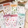 Adesivos de Transferência Dança dos Sonhos Série Flores da Primavera Quatro Estações Planta e Floral Base para Decoração de Diário 3 Folhas 6 Designs